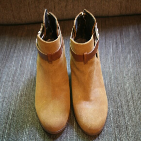 Guess Women's Suede Bootie, Size 9.5, Tan - Picture 1 of 5
